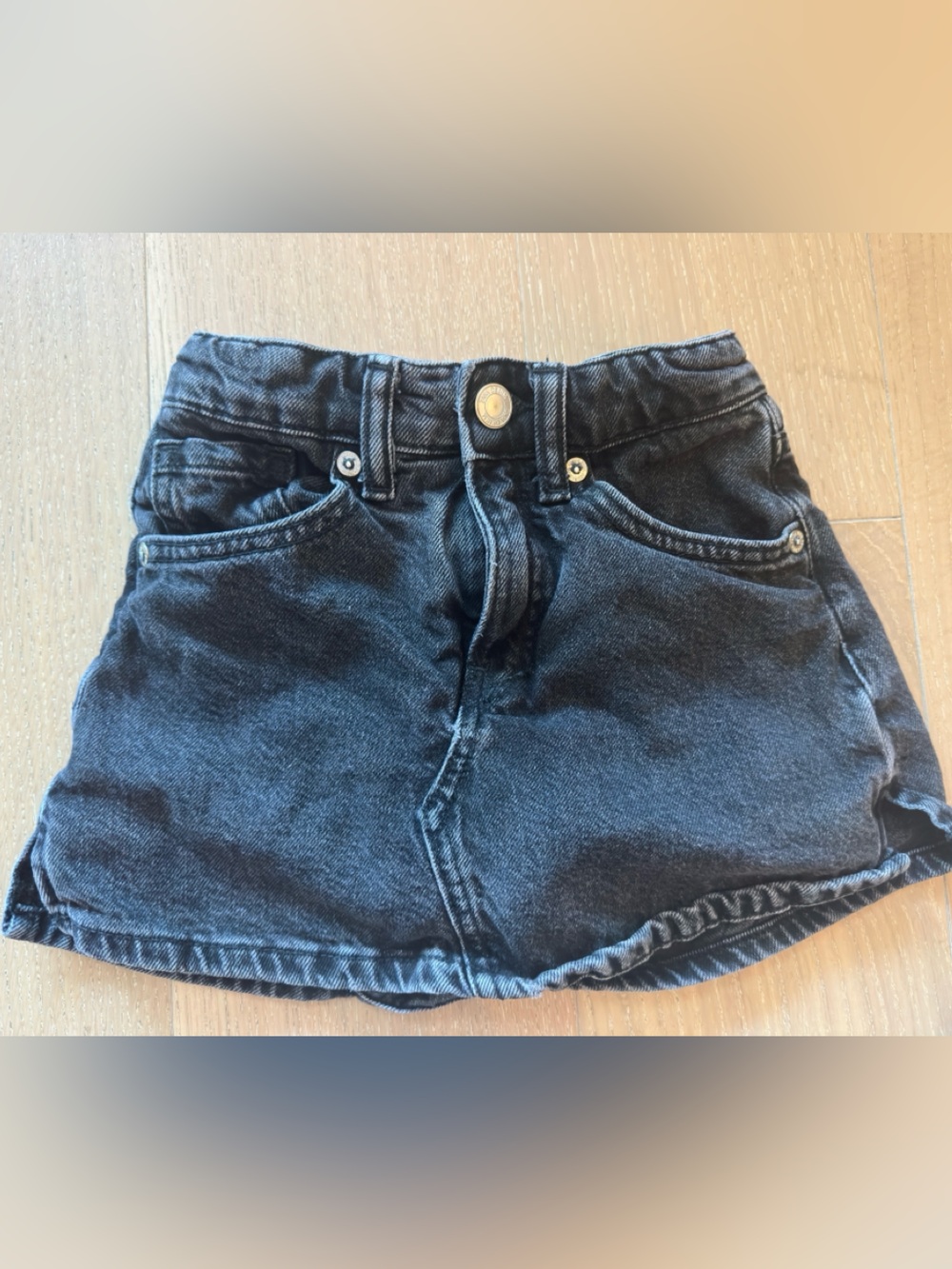 ZARA Girls Black Skort Size 7 Adjustable Waist Pleated Skirt Shorts